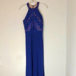 Blue ball gown prom dress